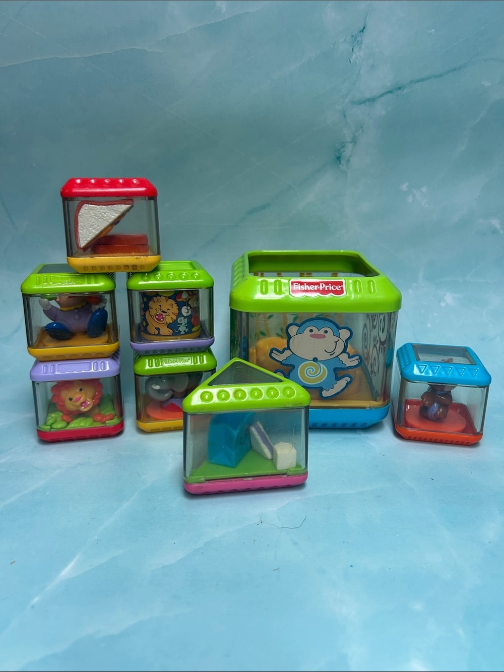 Fisher Price Peek A Block Lot of 8 pcs